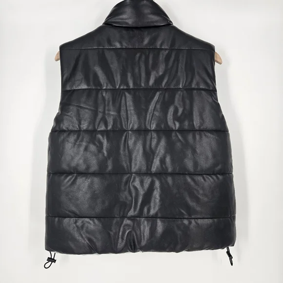 IVL Collective Revolve Black & Green Faux Leather Reversible Puffer Vest - Picture 14 of 14